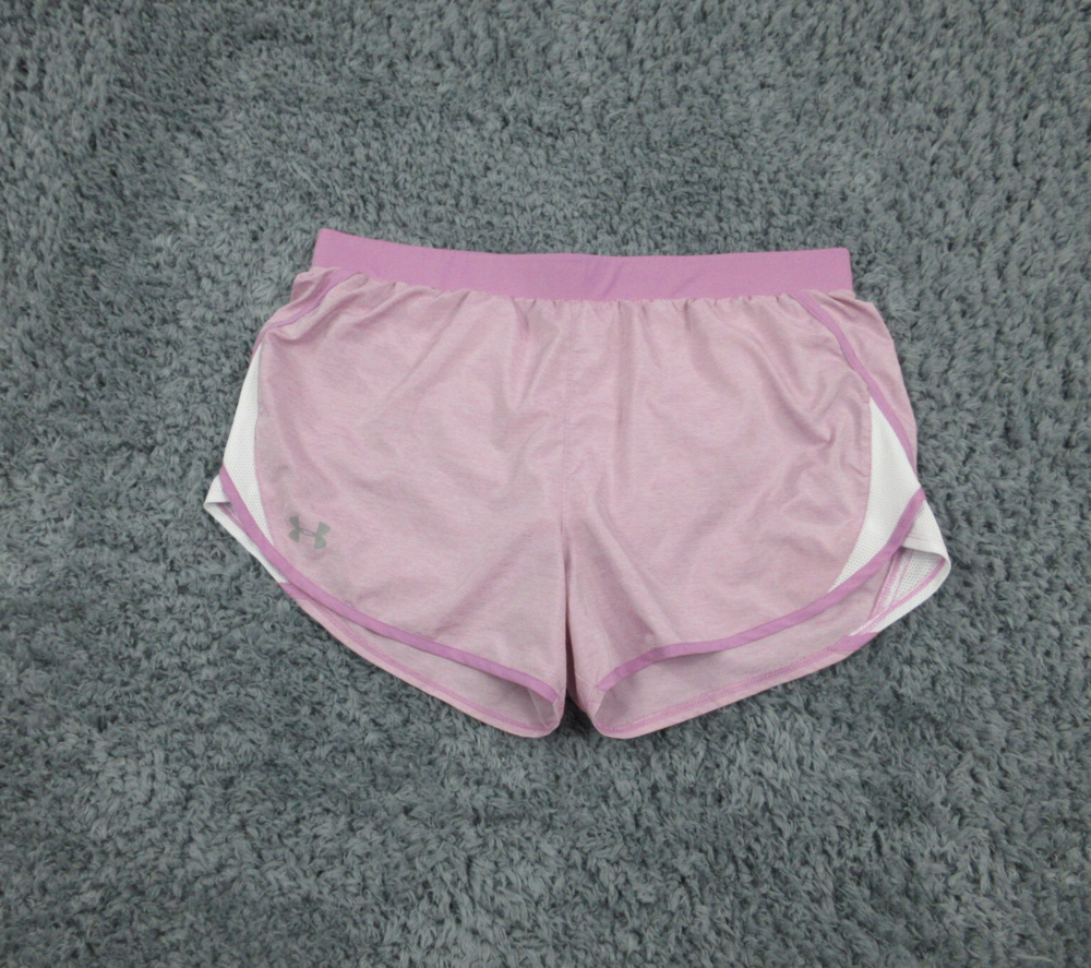 Under Armour Shorts Womens Large Purple HeatGear Running Elastic Waist 34x3*